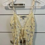 Urban Outfitters  Cream Floral Tie Front Top Photo 1