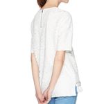 Badgley Mischka  Women's Battenberg Lace Embellished Tassel Hem Lace Top sz 4 Photo 2