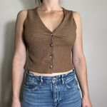 ZARA  Structured Brown Vest Top Size Small Photo 2