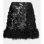 NWT OW Collection VIRGO Sequin Feather Top and Skirt Set Sz Small $550 Black Photo 9