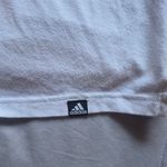 Adidas  Women’s Logo Tee White & Light Blue Athletic Top Medium Photo 2