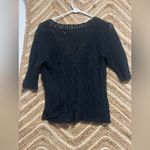 JH Collectibles Vintage Women's Black Crotchet Knit Cardigan, Size L Photo 4