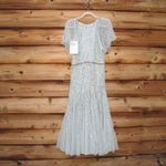 Mac Duggal  94128 Green Embellished Bow Flutter Sleeve A Line Midi Dress Photo 12