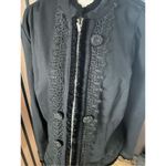 INC International Concepts Women’s Black Full Zip Lace Accent Jacket sz large Photo 1