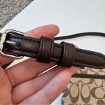 Coach Brown Tan Signature Canvas Crossbody Bag Handbag Purse Leather Trim Photo 5