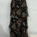 Free People brown & black floral patchwork tiered ruffle multi layer dress 6 nwt Photo 0