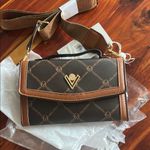 Valentino Orlandi Brown and Tan Crossbody Bag with Monogram Photo 0
