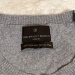 Fenn Wright Manson  Merino Wool Grey Crew Neck Sweater Elbow Patches Size Small Photo 2