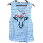 Bella Canvas  Gray tank top with cow face red bandana size XL Photo 6