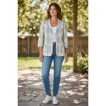 Christopher & Banks  Stretch Multicolor Wrinkle Jacket Blazer Size L 3/4-Sleeve Photo 12