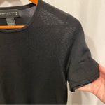 August Silk Cute vintage 90’s Black silk short sleeve sweater baby scalloped collar sleeves Photo 6