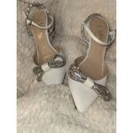 Loris Shoes JEWELED bridal SLINGBACK PUMP Size 38 White Photo 4