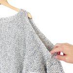 Lou & grey Blue White Open Knit Cold Shoulder Dolman Sleeve Sweater Sz XS Photo 1