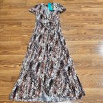 Melissa Odabash Viscose classic Lou Snake Long Dress size XS Brown Photo 11