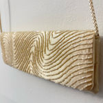 La Regale  Cream Beaded Shoulder Evening Clutch Purse Photo 0