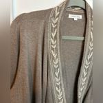 Johnny Was  Taupe Wool Embroidered Waterfall Cardigan Photo 4