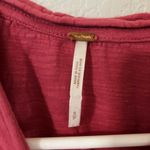 Free People Red Lace Trim Short Sleeve Top Size S Photo 1