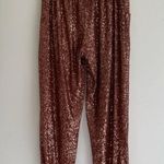 Free People Morelia Sequin Jogger Pants in Bronze size small Photo 8