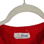Pringle of Scotland Red Cable Knit Fisherman Sweater Preppy Crew Womens Large Photo 2