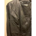 Authentic Vintage De Luxe Italian Black Leather Jacket Sz Women 44 M Zippers Size M Photo 3