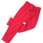 J.Crew NWT Tapered Paper-bag in Cherry Red Lace High Rise Straight Pants 6P Photo 0