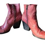 Isola Lani Wine Burgundy Red Leather Heeled Ankle Boots Women’s Size 10 Photo 4