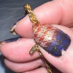 Monet  Vintage signed Children’s (12”) Gold Tone with Rhinestone Necklace‎ Photo 3