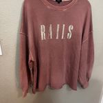 Rails  Sweatshirt Large Pink Crewneck Pullover Logo Spellout Women's Photo 2