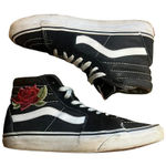 Vans Sk8-Hi Black Suede High Top Rose Embroidered Unisex Sneakers M6.5 / W8.0 Photo 0