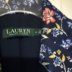 Ralph Lauren Lauren  Floral Satin Single Button Blazer Size 4 Photo 3