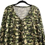 Posh Peanut Womens Camo Pajama Shirt Long Sleeve Bamboo Loungewear Size Medium Green Photo 1