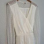 Free People  Mini Dress White Swiss Dot Graduation Bridal Shower Birthday Party Photo 2