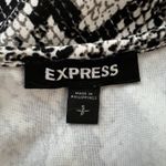 EXPRESS  Shirt Womens Small Black Gray Snake Print Blouse Puff Sleeves Reptile‎ Photo 6