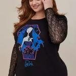 Torrid  Corpse Bride Sweater Size 5X Black Lace Sleeves Heritage Whimsygoth READ Photo 0