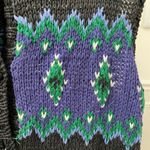 Vintage Eagle’s Eye Fair Isle Cable Knit Button Sweater Vest M Black Size M Photo 2