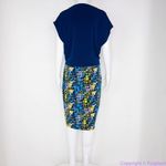 Leota NEW USA-made blue yellow dolman sleeve wrap dress, size 1L Photo 11