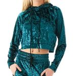 Emma & Sam  crushed velvet cropped hoodie Photo 0