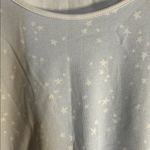 Lake Pajama Shirt Top Women’s M Pima Cotton Ligjt Blue White Stars 3/4 Sleeve Size M Photo 2