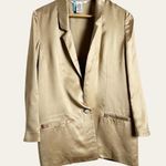 Diane Von Furstenberg  Light Brown Satin One Button Blazer Jacket Size 4 Photo 0