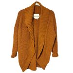 Anthropologie  Denise Textured Cardigan Burnt Orange Oversized Knit Sweater Small Photo 1