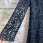 Anthropologie  Maeve Black Embroidered Lace Mini Dress Size 2 Photo 5