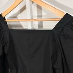 ZARA  Woman black square-neck corset-style top – romantic puff sleeve peplum S Photo 6