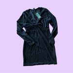 Wild Fable  Shimmery Black Long Sleeve Bodycon Dress with Midriff Cutouts 🔥 Photo 1