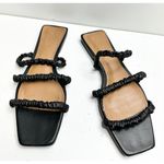 Who What Wear Sandals Womens Size 6.5 Black Faux Leather Square Toe Slip On Flat Photo 2