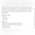 I am gia I.AM.GIA Ayla off shoulder‎ black dress size Medium Photo 5