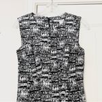 Diane Von Furstenberg  Jaelyn Sleeveless Flutter Dress Black White Photo 3