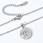 Silver Initial Crystal Pendant Necklace A Photo 3