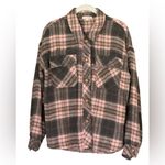 Mystree  Plaid Shacket size M 21” p2p Pink/Gray $69 Retail NWOT Photo 1