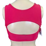 Cupshe  Womens Bikini Swimsuit Top Cutout High Neck Magenta Pink Small Photo 4