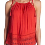 Alice + Olivia  Cottagecore Tassle Cami Tank Top XS Red Boho Designer Holiday Photo 0